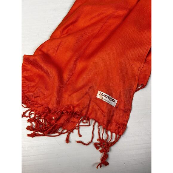 Pashmina Scarf Wrap Pink Cashmere Wool Fringe 26" x 69" Rectangle Night Out NEW - Picture 5 of 5